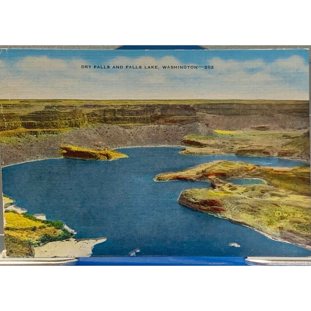 Vintage Postcard Dry Falls & Falls Lake Washington 202